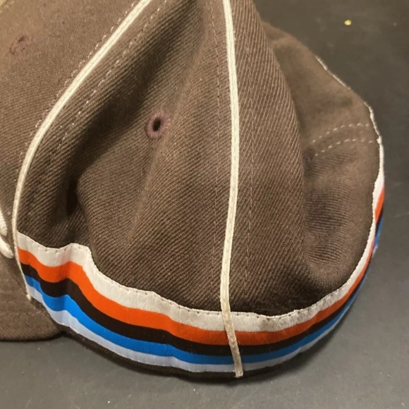 Rocawear Hat Cap 7 1/2 Fitted Brown Striped Embroidered Roc - Picture 7 of 11